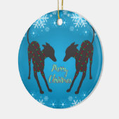 Italiaanse Greyhound Keramisch Ornament (Links)