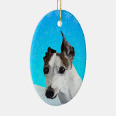 Italiaanse Greyhound Keramisch Ornament (Rechts)