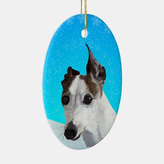 Italiaanse Greyhound Keramisch Ornament (Rechts)