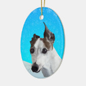 Italiaanse Greyhound Keramisch Ornament (Links)