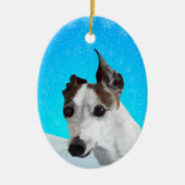 Italiaanse Greyhound Keramisch Ornament (Voorkant)