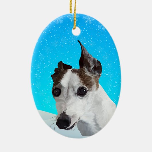 Italiaanse Greyhound Keramisch Ornament (Achterkant)
