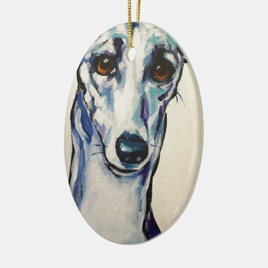 Italiaanse Greyhound Keramisch Ornament (Links)