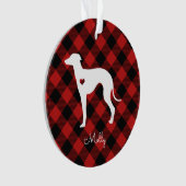 Italiaanse Greyhound Kerstmis met speldenhond Ornament (voorkant)