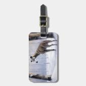 Italiaanse Greyhound Laat Het Sneeuw Kerstmis Bagagelabel (Voorkant verticaal)