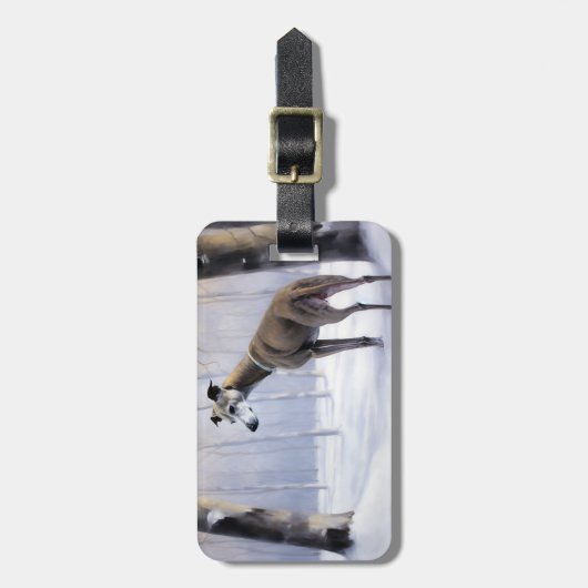 Italiaanse Greyhound Laat Het Sneeuw Kerstmis Bagagelabel (Voorkant verticaal)