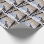 Italiaanse Greyhound Laat Het Sneeuw Kerstmis Cadeaupapier (Hoek)