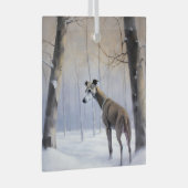 Italiaanse Greyhound Laat Het Sneeuw Kerstmis Glas Ornament (Voorkant Rechts)