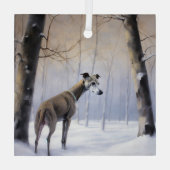 Italiaanse Greyhound Laat Het Sneeuw Kerstmis Glas Ornament (Achterkant)