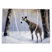 Italiaanse Greyhound Laat Het Sneeuw Kerstmis Groot Cadeauzakje (Achterkant)