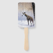 Italiaanse Greyhound Laat Het Sneeuw Kerstmis Handwaaier (Achterkant)