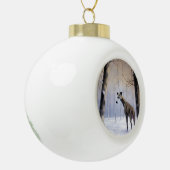 Italiaanse Greyhound Laat Het Sneeuw Kerstmis Keramische Bal Ornament (Links)