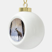 Italiaanse Greyhound Laat Het Sneeuw Kerstmis Keramische Bal Ornament (Rechts)