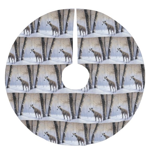 Italiaanse Greyhound Laat Het Sneeuw Kerstmis Kerstboom Rok (Voorkant)