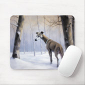 Italiaanse Greyhound Laat Het Sneeuw Kerstmis Muismat (Met muis)
