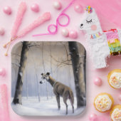 Italiaanse Greyhound Laat Het Sneeuw Kerstmis Papieren Bordje (Feest)