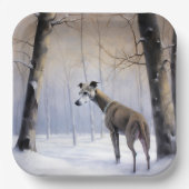 Italiaanse Greyhound Laat Het Sneeuw Kerstmis Papieren Bordje (Voorkant)