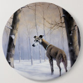 Italiaanse Greyhound Laat Het Sneeuw Kerstmis Ronde Button 6,0 Cm (Voorkant)