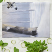 Italiaanse Greyhound Laat Het Sneeuw Kerstmis Theedoek (Gevouwen)