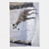 Italiaanse Greyhound Laat Het Sneeuw Kerstmis Theedoek (Verticaal)