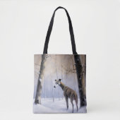 Italiaanse Greyhound Laat Het Sneeuw Kerstmis Tote Bag (Voorkant)