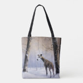 Italiaanse Greyhound Laat Het Sneeuw Kerstmis Tote Bag (Achterkant)