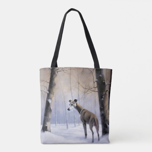 Italiaanse Greyhound Laat Het Sneeuw Kerstmis Tote Bag (Achterkant)