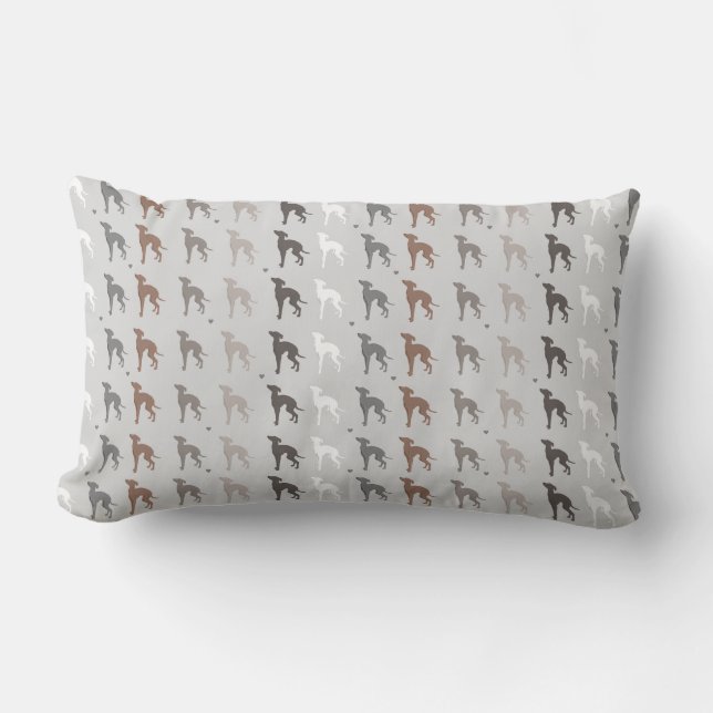 Italiaanse Greyhound Lumbar Pillow Kussen (Voorkant)