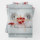 Italiaanse Greyhound Merry Kerstmis Inpakpapier Vel (In situ)