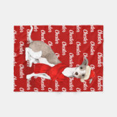 Italiaanse Greyhound met Dog's Name Pet Fleece Deken (Voorkant (Horizontaal))