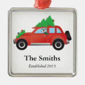 Italiaanse Greyhound of Whippet Driving Kerstmis a Metalen Ornament (Voorkant)