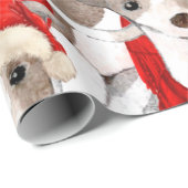 Italiaanse Greyhound Patroon Kerstmis Cadeaupapier (Rol Hoek)