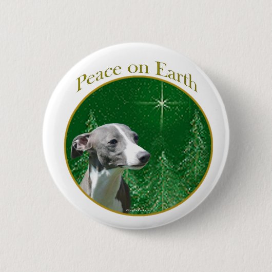 Italiaanse Greyhound Peace Ronde Button 5,7 Cm (Voorkant)