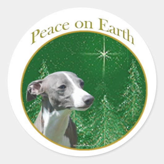 Italiaanse Greyhound Peace Ronde Sticker (Voorkant)