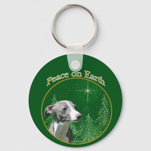 Italiaanse Greyhound Peace Sleutelhanger (Voorkant)