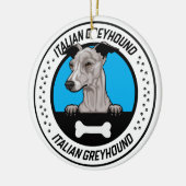 Italiaanse Greyhound Peeking Illustration Badge Keramisch Ornament (Links)