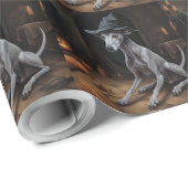 Italiaanse Greyhound pompoenen Halloween eng Cadeaupapier (Rol Hoek)