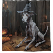 Italiaanse Greyhound pompoenen Halloween eng Douchegordijn (Voorkant)