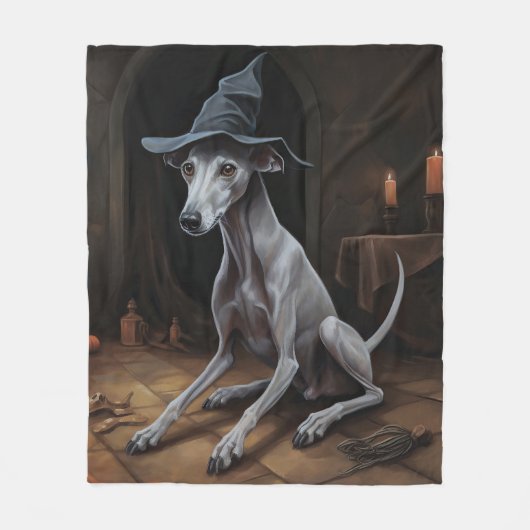 Italiaanse Greyhound pompoenen Halloween eng Fleece Deken (Voorkant)