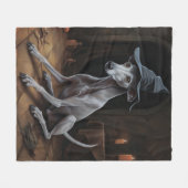 Italiaanse Greyhound pompoenen Halloween eng Fleece Deken (Voorkant (Horizontaal))