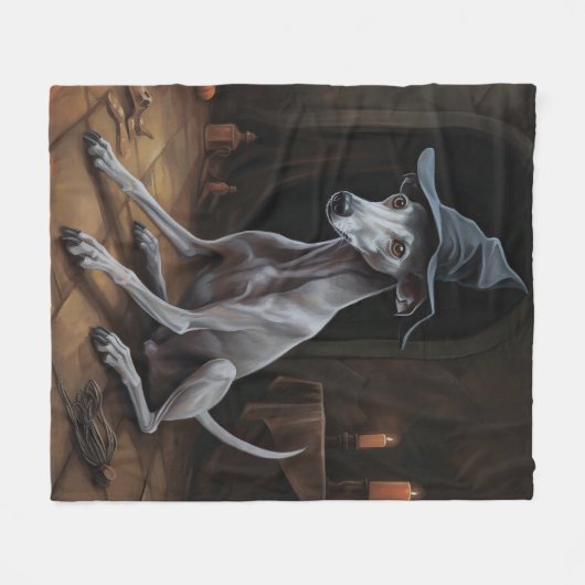 Italiaanse Greyhound pompoenen Halloween eng Fleece Deken (Voorkant (Horizontaal))