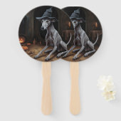 Italiaanse Greyhound pompoenen Halloween eng Handwaaier (Voorkant en achterkant)