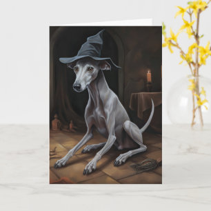 Italiaanse Greyhound pompoenen Halloween eng Kaart