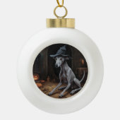 Italiaanse Greyhound pompoenen Halloween eng Keramische Bal Ornament (Voorkant)