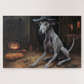 Italiaanse Greyhound pompoenen Halloween eng Legpuzzel (Horizontaal)