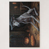 Italiaanse Greyhound pompoenen Halloween eng Legpuzzel (Verticaal)