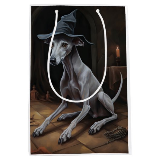 Italiaanse Greyhound pompoenen Halloween eng Medium Cadeauzakje (Voorkant)
