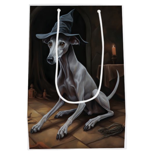 Italiaanse Greyhound pompoenen Halloween eng Medium Cadeauzakje (Achterkant)