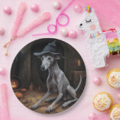 Italiaanse Greyhound pompoenen Halloween eng Papieren Bordje (Feest)