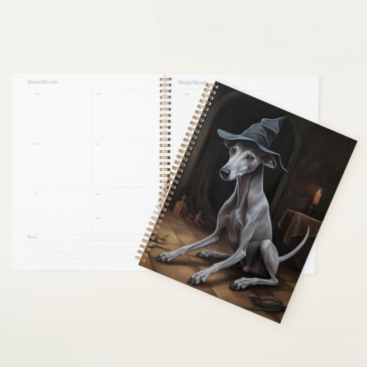 Italiaanse Greyhound pompoenen Halloween eng Planner (Display)